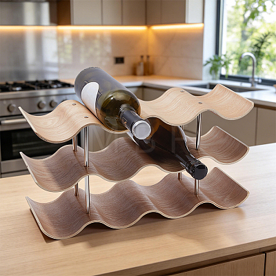 Wood Wine Rack Storage Shelf ODIS-WH0030-328B-1