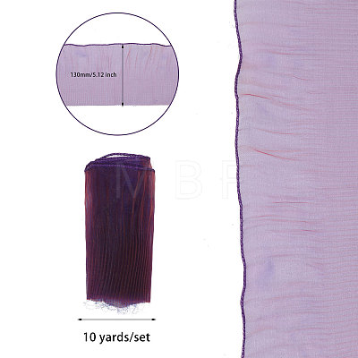 10 Yards Organza Pleated Lace Ribbon OCOR-GL0001-12B-1