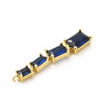 Brass Pave Cubic Zirconia Connector Charms KK-G458-01G-03-1