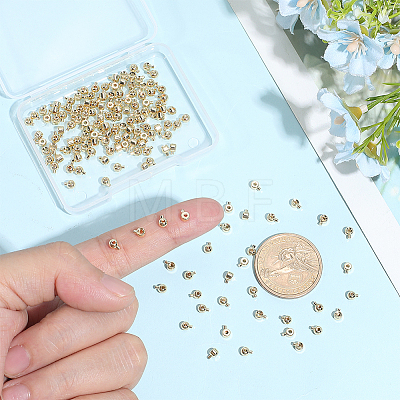80Pcs 2 Styles Brass Crimp Beads KK-DR0001-63G-1