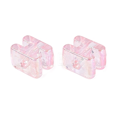 UV Plating Transparent Acrylic European Beads OACR-M027-02H-01-1