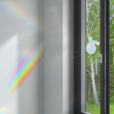 Gorgecraft 2Pcs 2 Styles PET Rainbow Window Clings Stickers DIY-GF0007-65-1