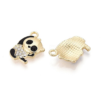Alloy & Enamel & Crystal Rhinestone Pendants PALLOY-T095-12KCG-1