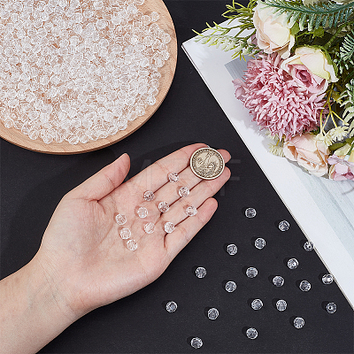 600Pcs Round Transparent Acrylic Beads MACR-ME0001-24-1