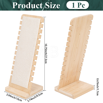 12-Slot Wood Necklaces Organizer Display Stands NDIS-WH20003-01B-1