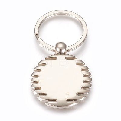 Zinc Alloy Cabochon Settings Keychain KEYC-E028-07P-1