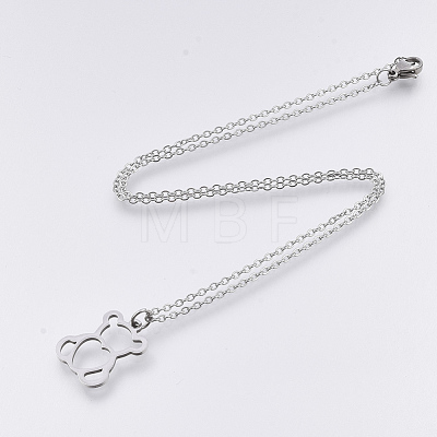201 Stainless Steel Pendant Necklaces NJEW-T009-JN127-40-1-1