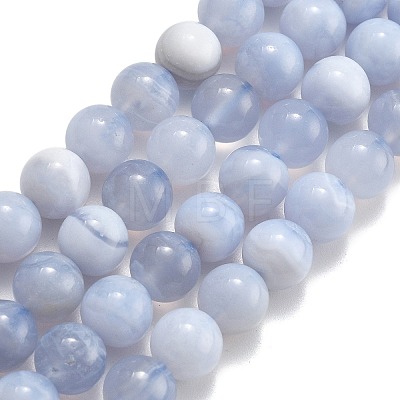 Natural Blue Lace Agate Beads Strands G-F222-30-6mm-01-1