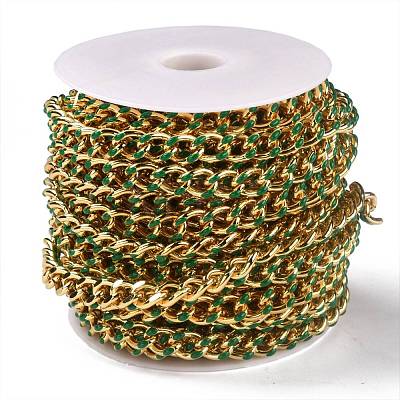 Golden Brass Enamel Curb Chain CHC-H103-07D-G-1