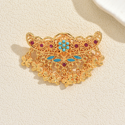 Alloy Pave Cubic Zirconia Filigree Tassel Brooches AL6774-1