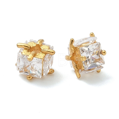Brass Pave Cubic Zirconia Beads KK-H532-21C-G-1