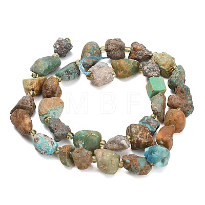 Raw Rough Natural HuBei Turquoise Beads Strands G-A322-B03-02-1