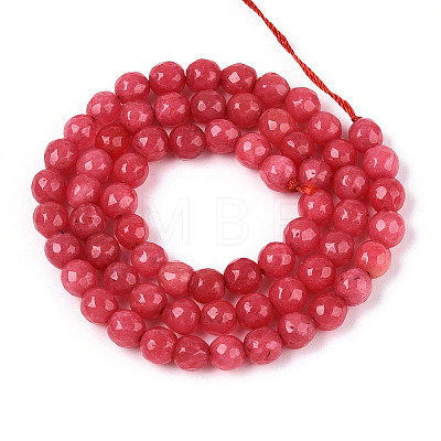 Dyed Natural White Jade Beads Strands G-T139-6mm-60-10-1