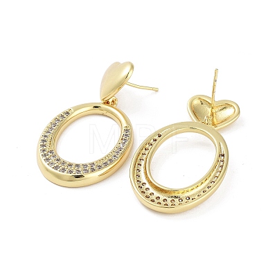 Rack Plating Brass Micro Pave Cubic Zirconia Studs Earrings EJEW-B047-03G-01-1