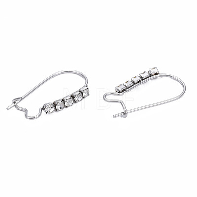 304 Stainless Steel Hoop Earrings Findings Kidney Ear Wires STAS-N092-138C-01-1