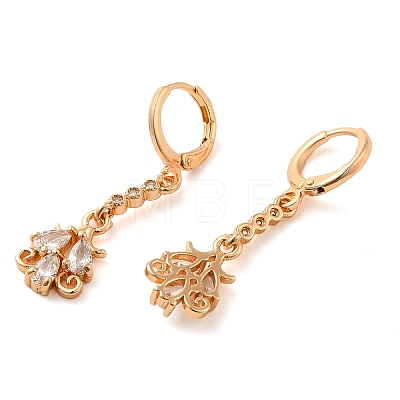 Rack Plating Golden Brass Dangle Leverback Earrings EJEW-B037-14G-1