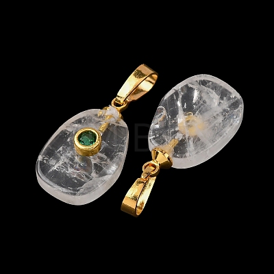 Natural Quartz Crystal Pendants G-P628-02G-08-1
