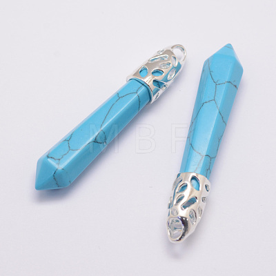 Synthetic Turquoise Big Pointed Pendants G-D860-C27-P-1
