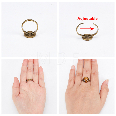 Adjustable Brass Ring Components KK-PH0004-59P-1