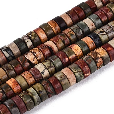 Natural Picasso Jasper/Polychrome Jasper Beads Strands G-N367-03A-08-1