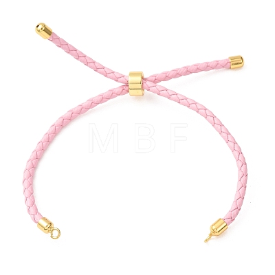 Adjustable Round Braided Microfiber Leather Cord Bracelet Making KK-CBAC260-01G-34-1