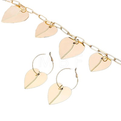 Alloy Heart Charm Necklaces & Hoop Earring Sets for Women WG0FBAA-01-1