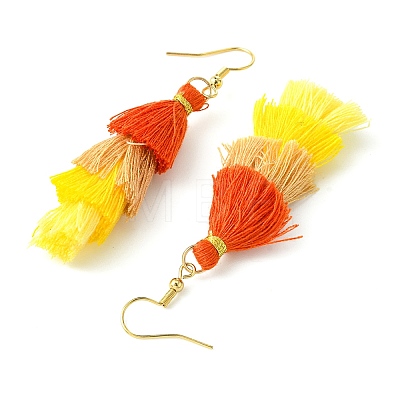 Colorful Tassel Pendants Dangle Earrings for Women EJEW-JE06111-1