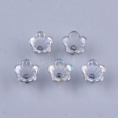 Transparent Acrylic Bead Caps X-TACR-T007-04-1