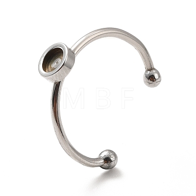304 Stainless Steel Cuff Ring Findings STAS-E044-04P-1