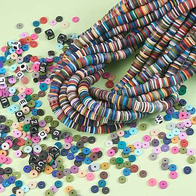 10 Strands Eco-Friendly Handmade Polymer Clay Beads Strands CLAY-SZ0001-63-1