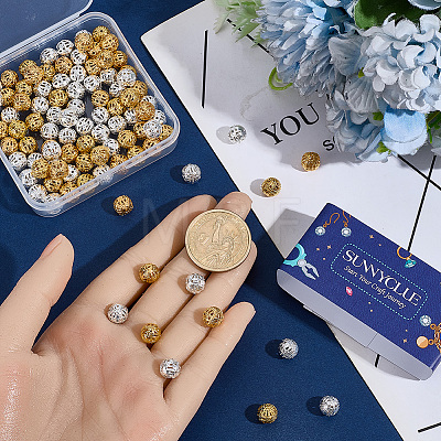 120Pcs 2 Styles Brass Beads KK-SC0007-96-1