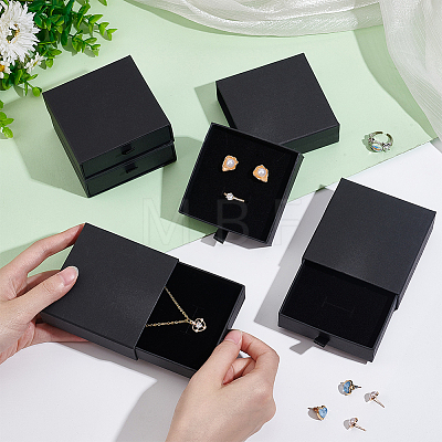 Kraft Paper Necklace Earring Storage Gift Drawer Boxes CON-WH0095-87A-1