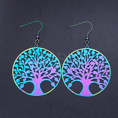 201 Stainless Steel Dangle Earrings STAS-S105-JN418-1