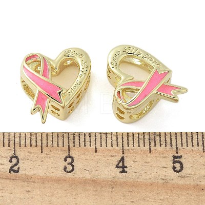Brass Enamel European Beads KK-K298-04B-G-1