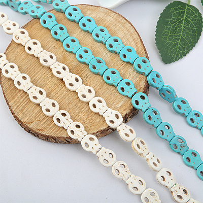 4 Strands 4 Styles Dyed Synthetic Turquoise Beads Strands Sets G-AR0005-41B-1