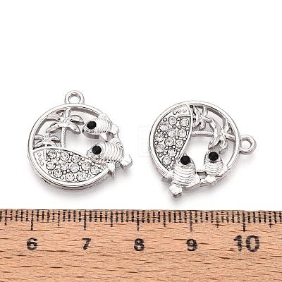 Alloy and Rhinestone Pendants PALLOY-T092-18B-P-1
