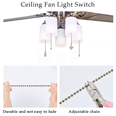 CRASPIRE 2 Sets Alloy Ceiling Fan Pull Chain Extenders FIND-CP0001-80-1