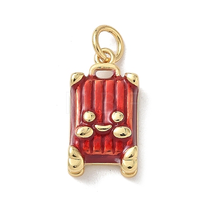 Brass Enamel Pendants KK-B155-18G-03-1