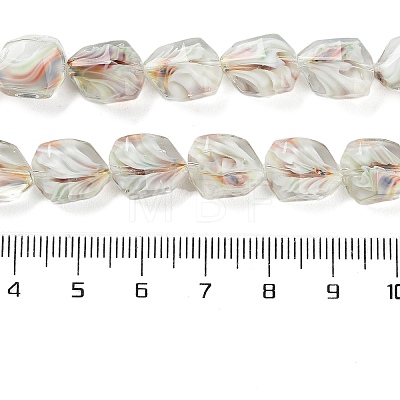 Handmade Gold Sand Lampwork Beads Strands LAMP-U001-01J-1