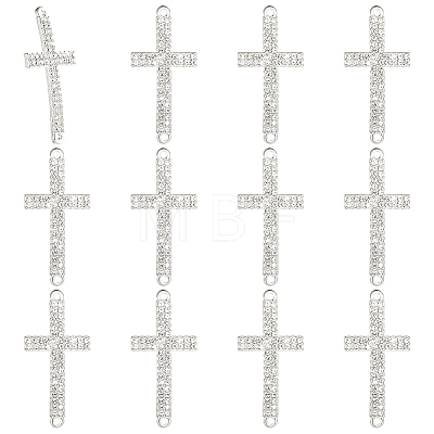 12Pcs Religion Alloy Crystal Rhinestone Connector Charms FIND-PH0038-15S-1