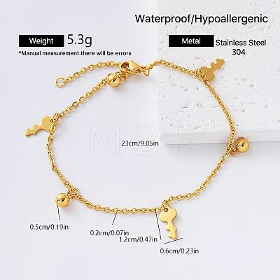 Vintage 304 Stainless Steel Charm Bracelets for Women MO5026-3-1