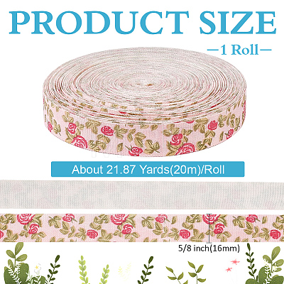 Flower Cotton Ribbon OCOR-WH0109-115B-1