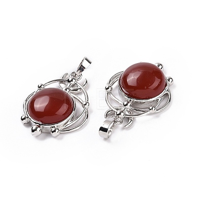 Natural Red Agate Pendants G-P496-05P-17-1