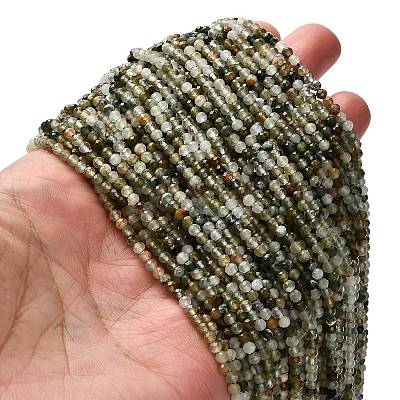 Natural Green Rutilated Quartz Beads Strands G-RM2025-A14-3mm-B-1