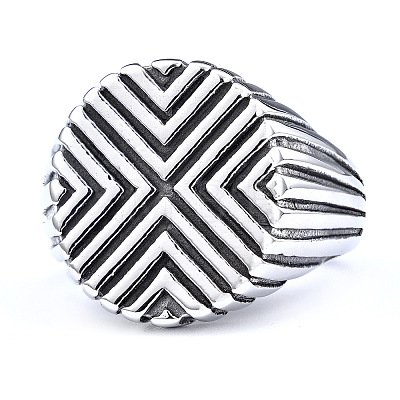 Textured 304 Stainless Steel Finger Rings for Men FS-WGDE9FA-03-1