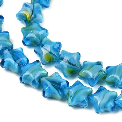 Handmade Millefiori Glass Beads Strands LAMP-H067-01G-1
