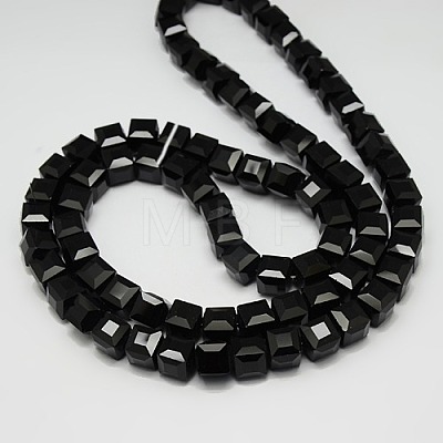 Faceted Cube Shaped Crystal Glass Beads Strands GLAA-F008-F02-1