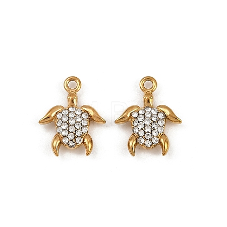 304 Stainless Steel Rhinestone Charms STAS-Z154-01G-03-1