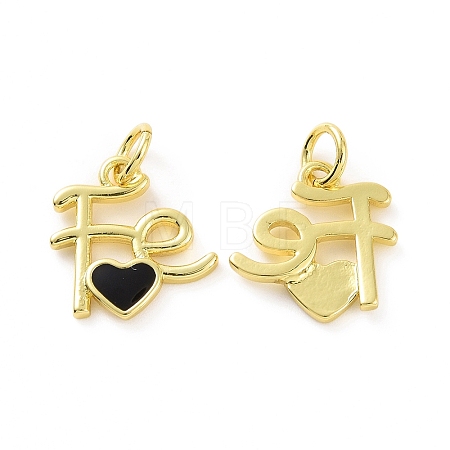 Rack Plating Brass Enamel Charms KK-C008-18G-01-1