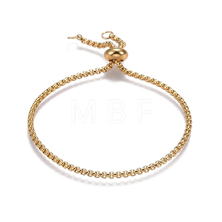 Adjustable 304 Stainless Steel Slider Bracelets BJEW-L653-002B-G-1